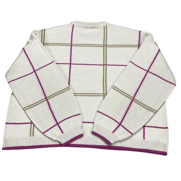 Splendid Womens Plaid Knit Crew Neck Sweater Top Size Large MSRP $148 - Picture 3 of 16